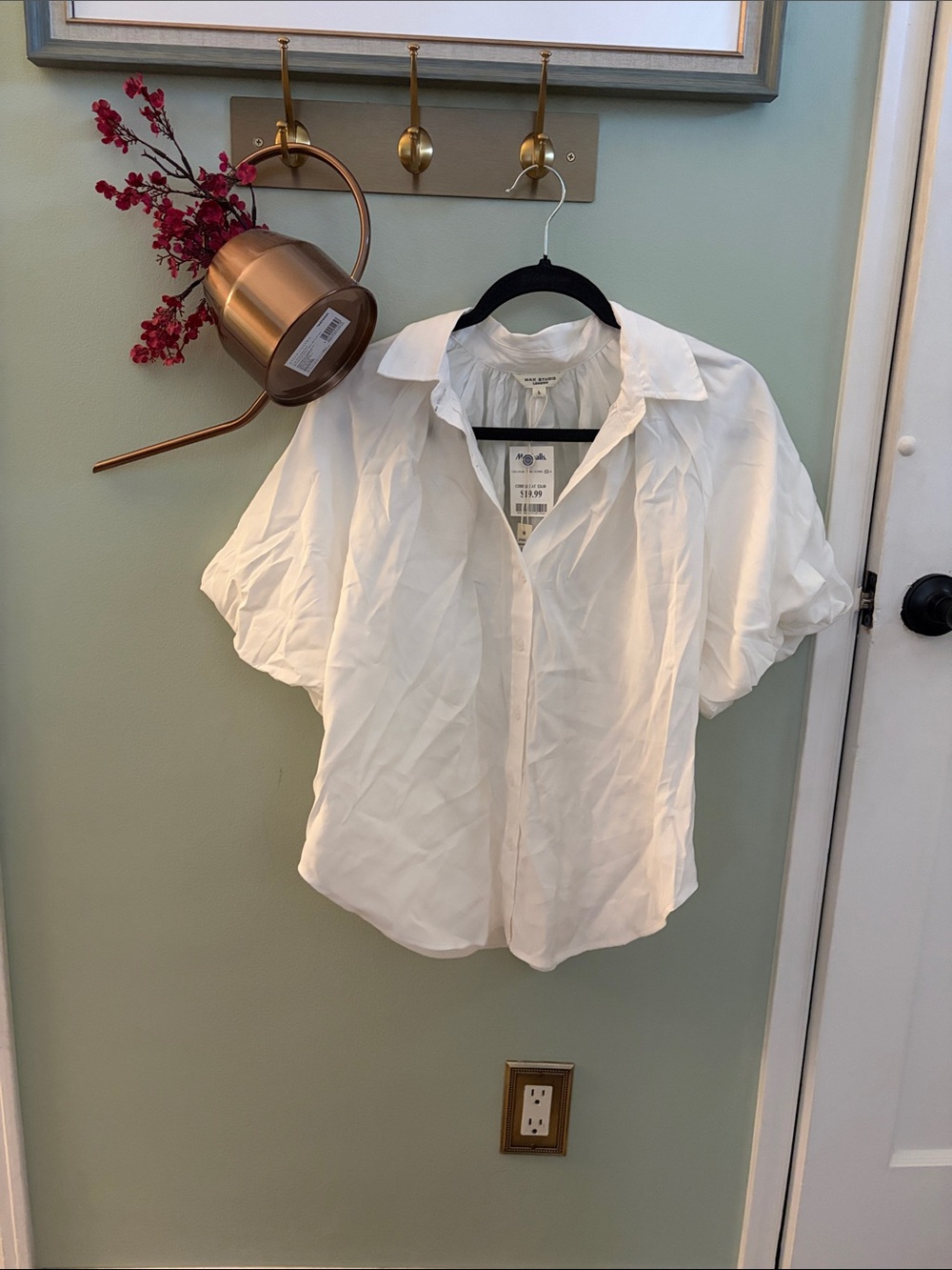 White Short-Sleeve Button Shirt